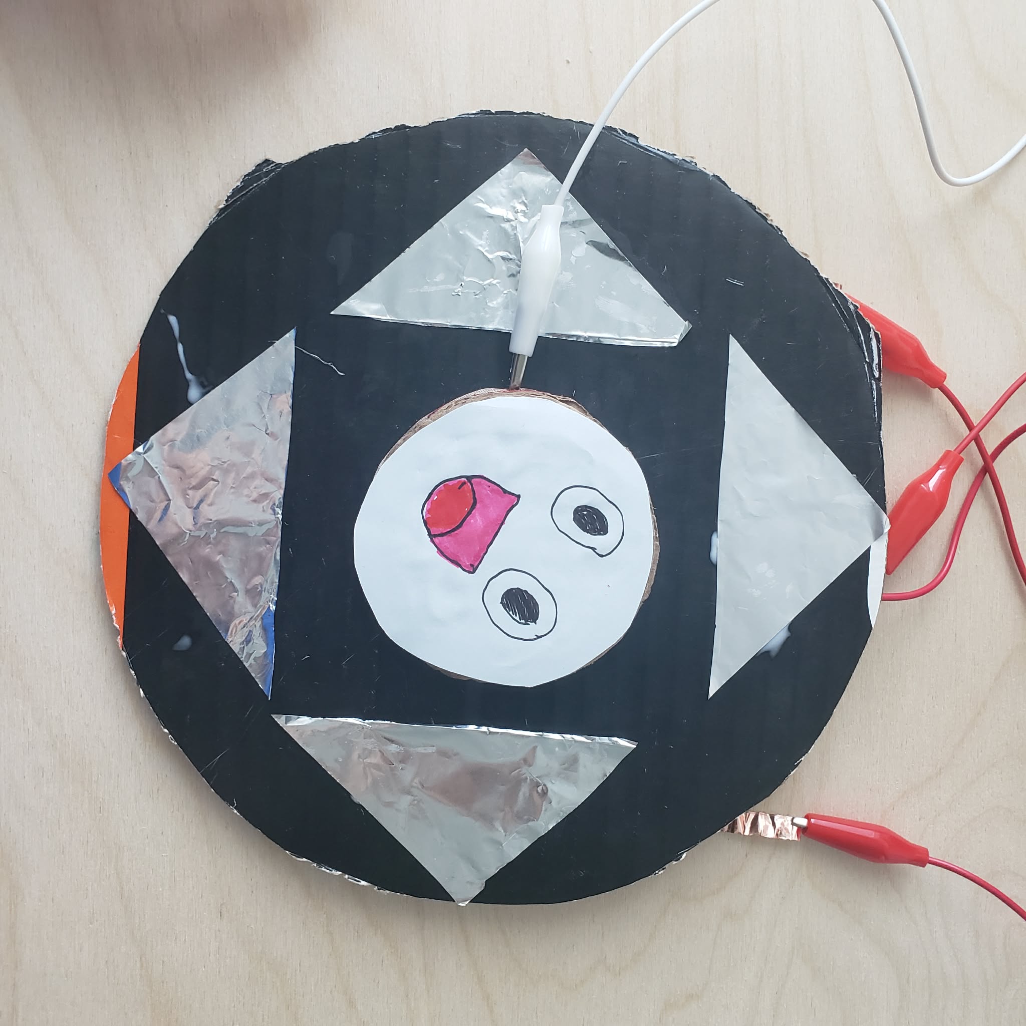 This is the front of the controller. You can interact with it by moving the character to each arrows. You can also move two ways at the same time because of how big the character handle is.