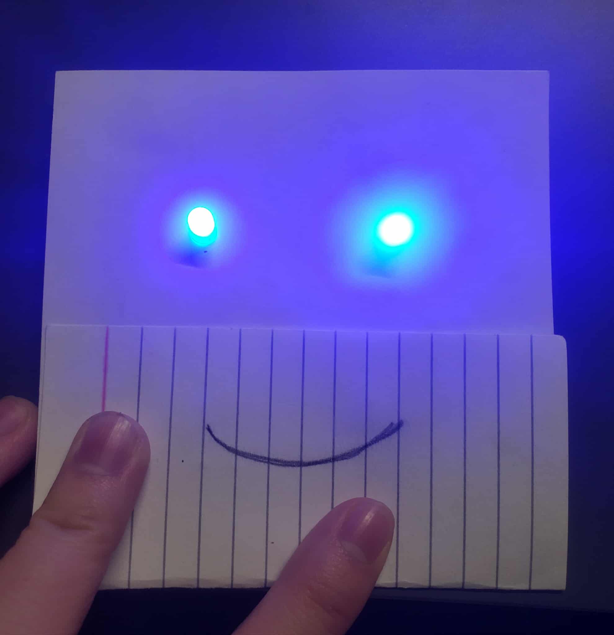 The circuit emits a very bright, blinding light