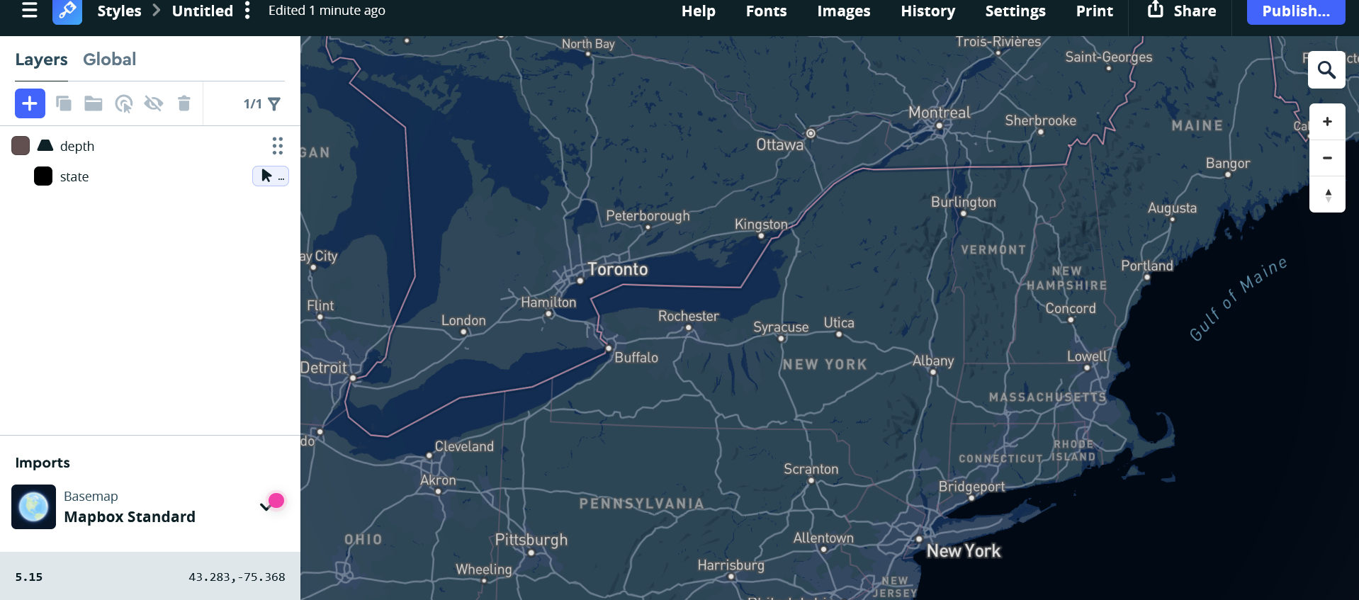 Exploring different color combination using images in mapbox.