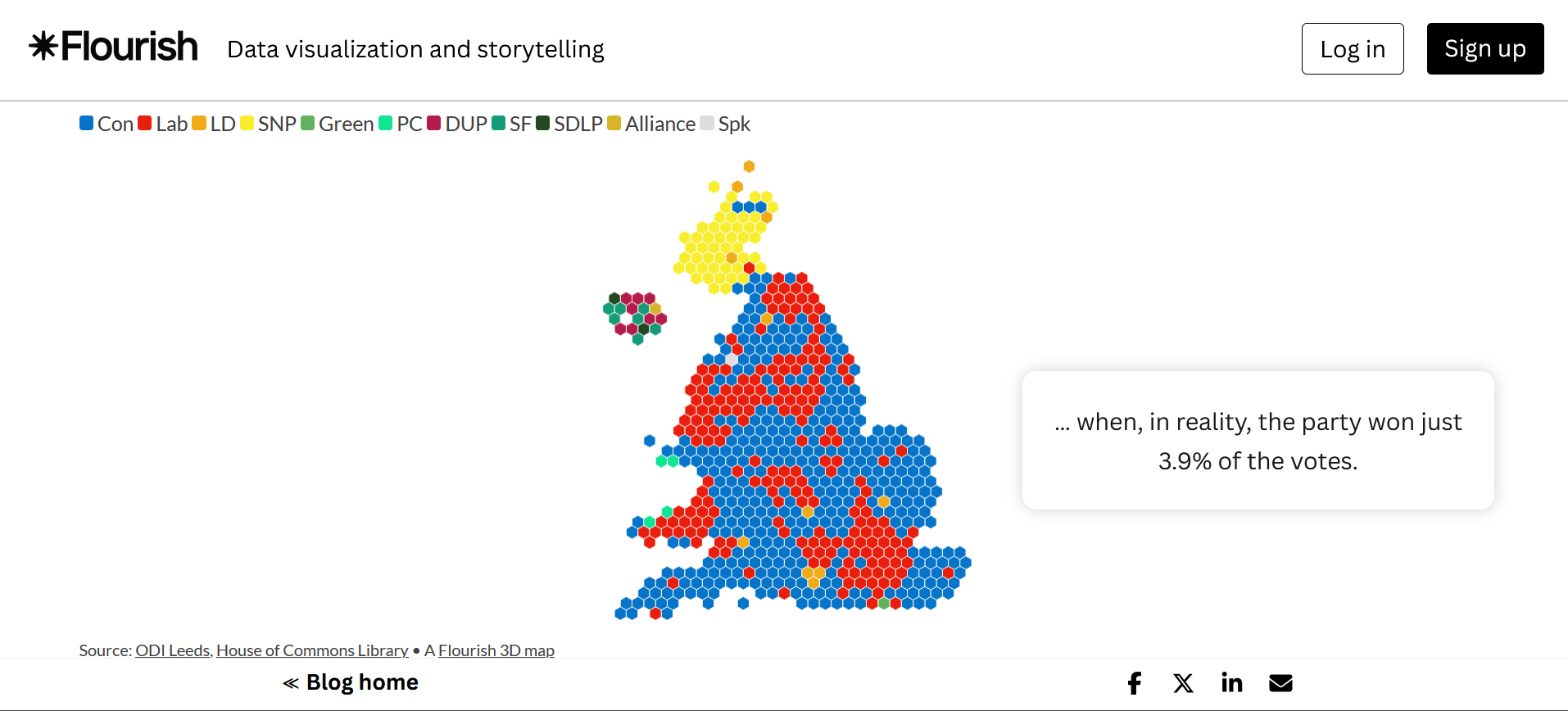 Bivariate mapping research: Results of the 2019 UK General Election